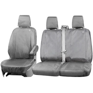 CUBIERTA DE ASIENTO DE FURGONETA GRIS DE ALTA RESISTENCIA TOTALMENTE A MEDIDA para Ford Transit 2014 en - Imagen 1 de 12
