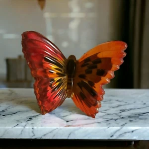 Brosche, Schmetterling Brosche Bernsteinfarben Hartplastik irisierend (C136) - Bild 1 von 10