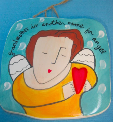 Tile Trivet Wall-hanging Grandmother is Another Name for Angel Sandra Magsamen Cover