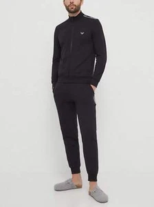Emporio Armani Mens Black Logo Tape Tracksuit - Picture 1 of 4