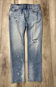 Cult Of Individuality Herren Jeans Rocker Slim Blau Heritage Ripped Splatter 32x33 - Bild 1 von 11