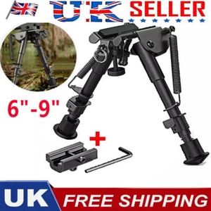 6"-9" Adjustable Spring Swivel Bipod Adapter for Hunting Shooting Air Rifle UK - Picture 1 of 10