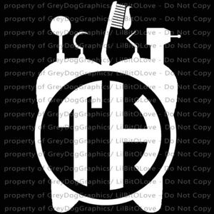 Adesivi personalizzati full size strumenti dentali monogramma denti decalcomania iniziali odontoiatria - Foto 1 di 22