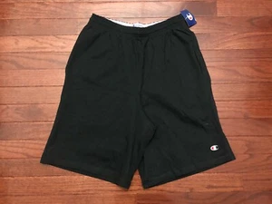 NEW CHAMPION SWEAT SHORTS MENS SMALL BLACK w/ POCKETS GYM WORKOUT S NWT - Picture 1 of 7