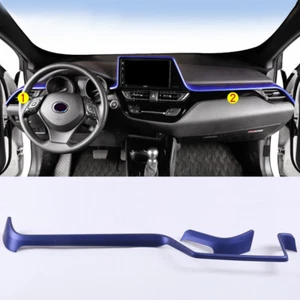 Per Toyota C-HR 2016-2023 Manubrio Sinistro Blu Copri Cruscotto Rifinitura - Foto 1 di 6