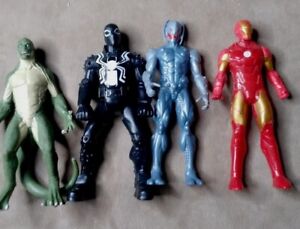 4 Marvel Action Figure Toys The Lizard, Iron Man, Venom Spider-Man, Ultra 6"
