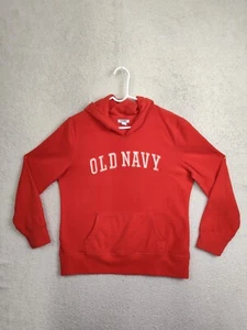 Old Navy Women Sweatshirt Large Red Fleece Long Sleeve Hooded Pocket Pullover - Picture 1 of 17