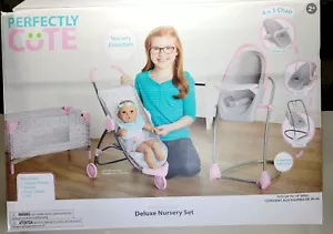 Perfectly Cute Deluxe Nursery Set-Jogger Stroller, Crib, Swing, & Carrier NEW - Picture 1 of 11