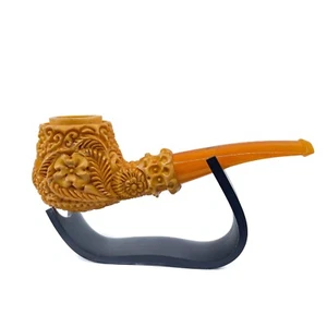S.Yanik Meerschaum Pipe Freehand Smoking Pipe, Handcarved Ornament Tobacco Pipe - Picture 1 of 10