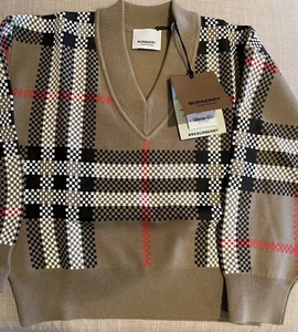 Burberry Archive Beige Check Sweater NWT 6y - Picture 1 of 14