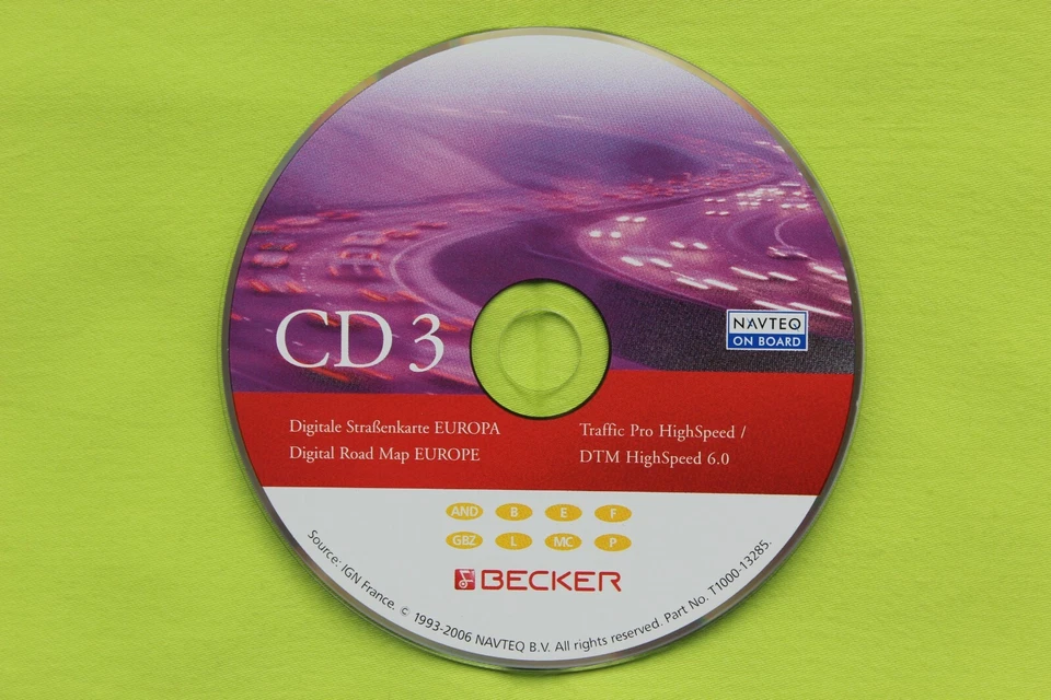 CD NAVIGATION BECKER TRAFFIC PRO DTM HIGHSPEED 6.0 BELGIEN FRANKREICH PORSCHE VW - Bild 1 von 1