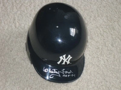 WHITEY FORD  signed NY YANKEES autographed MINI HELMET   MLB - Image 1 of 4