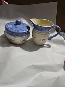 Pfaltzgraff Summer Breeze Covered Sugar Bowl and Creamer - Picture 1 of 10
