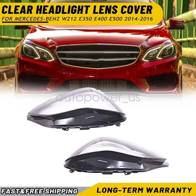 For 2014-2016 Mercedes-Benz W212 E350 E400 E500 Clear Headlight Lens Cover - Image 1 of 4