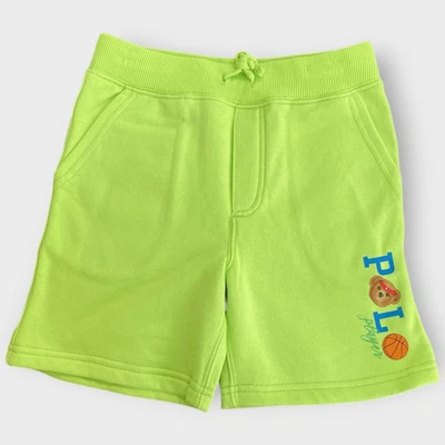 Ralph Lauren Polo Bear Player Fleece Green Sweat Shorts Boys Size 6 46-48.5” New - Image 1 of 4