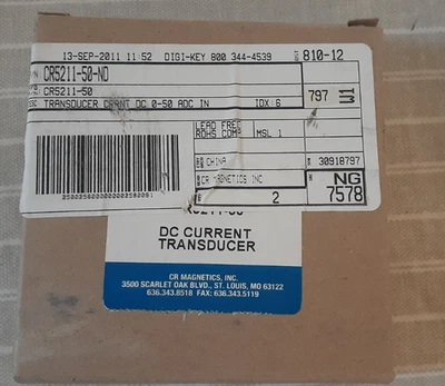 NOS NIB CR Magnetics DC Current Transducer P/N CR5211-50 - Image 1 of 2