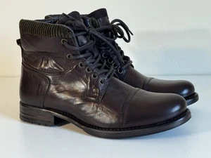 Dune London Calabash Brown Leather Boots For Men’s UK Size 8, New - Picture 1 of 12