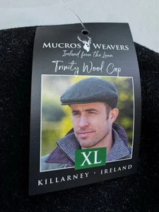 Mucros Weavers Irish Flat Cap Mens TRINITY CHARCOAL XL - Picture 1 of 5