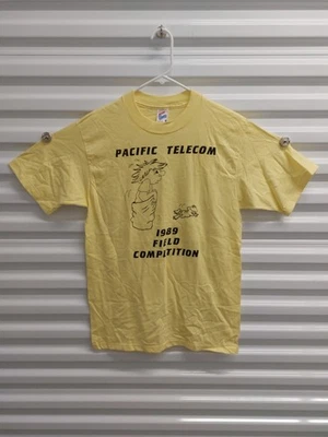 Camisa De Colección Pacific Telecom 1989 M JERZEES Hecha en EE. UU. Teléfono de Puntada Única  Foto 1 de 4