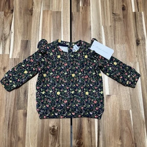 Polo Ralph Lauren Sweatshirt Baby Girl 6M Floral Ruffled Fleece Pony Preppy NWT - Picture 1 of 11