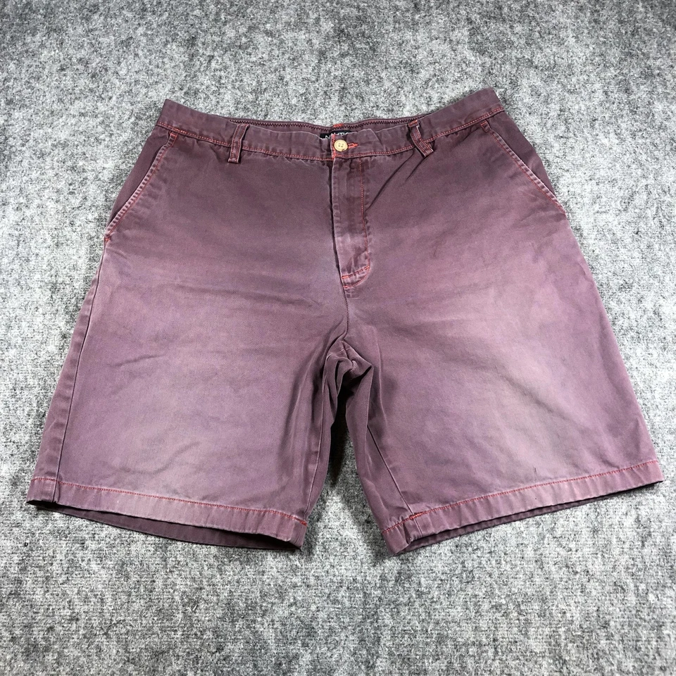 Pantalones Cortos Nautica Para Hombre 36W Borgoña Algodón Chino Frente Plano Informal Verano Foto 1 de 4
