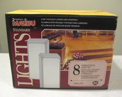 8 Malibu LD6278T Surface Deck Light Housings w/ 4 Watt Low Voltage Bulbs NIB - Image 1 of 4