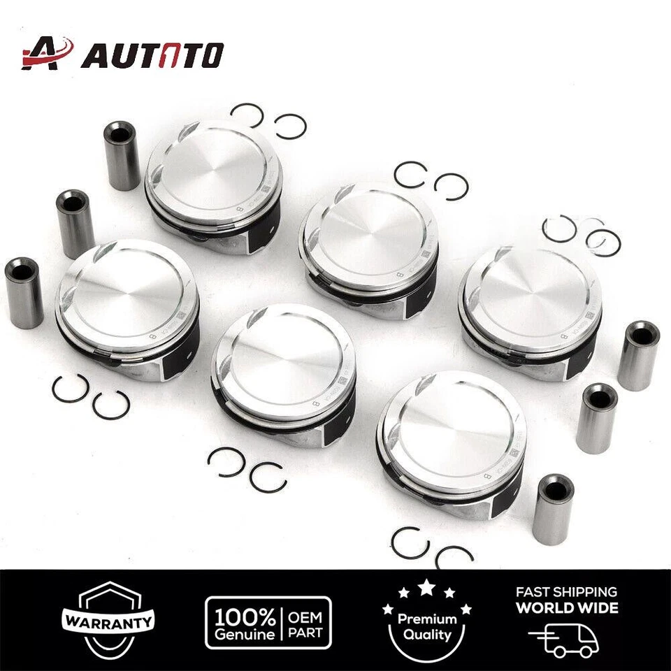 6X Pistons Set For Volvo S80 XC60 XC90 3.2 L6 30750274 30750275 B6324S Engine - Image 1 of 1