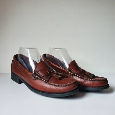 Sebago Brown Leather Tassel Loafers Size 9 N Narrow Made in USA Slip On Work  - Image 1 of 4