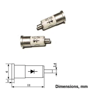 6pcs Microwave Mixer Silicon Diodes 12 - 18 GHz D406A Military USSR - Picture 1 of 4