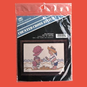 BANAR DESIGNS COUNTED CROSS STITCH KIT:  SEASHORE CHILDREN THEME     SL - Picture 1 of 2