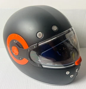 Daytona R1-O-M Cascos Retro Aprobados por el DOT Bicicleta Opaca Negro Naranja - M - Mediano - Imagen 1 de 14