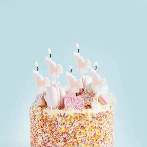 Einhorn Pick Geburtstag Kuchen Kerzen (5er Pack) - Bild 1 von 3