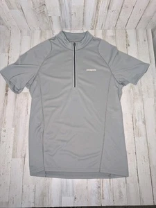 Patagonia Men's Fore Runner Sz M 1/4 zip short sleeve running cycling shirt gray - Picture 1 of 7