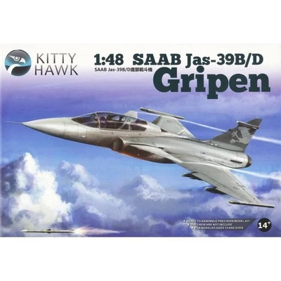 Kitty Hawk 80118 Saab Jas-39b/d Gripen 1/48 : Chasseur Multirôle Biplace Moderne - Photo 1/4