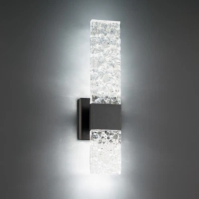 Luz de pared exterior negra reflectante LED de 18 pulgadas con formas modernas WS-W20118-BK Foto 1 de 4
