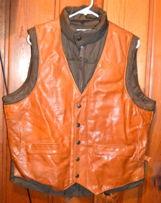 Chaqueta acolchada de cuero vintage Down by Schott NYC para hombre talla 42 Foto 1 de 4