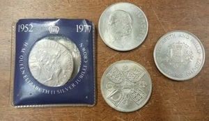 4 x assorted British Commemorative Crown Coins. 1977, 1972, 1965, 1953 - Picture 1 of 2