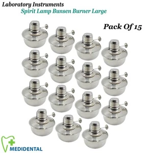 Pack Of 15 Alcohol Spirit Lamp Bunsen Burner Large Dental Laboratory Instruments - Picture 1 of 3