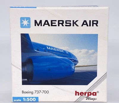 Herpa Wings 511858 Maersk Air Boeing 737-700 1:500 Scale Diecast Model NOB - Image 1 of 4