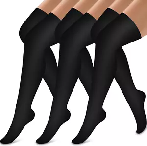 3 Pairs Thigh High Compression Socks – Over the Knee Support for Men & Women Cir - Picture 1 of 12
