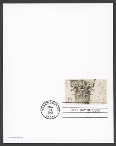 2008 US Scott #UX534 27c Corinthian Column From Capitol Building Reply Card FDC - Picture 1 of 2