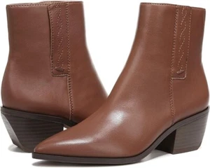 Franco Sarto Women's Smalls Zip Up Brown Faux Leather Ankle Boots Size 10 NEW - Picture 1 of 7