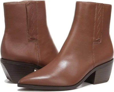 Franco Sarto Women's Smalls Zip Up Brown Faux Leather Ankle Boots Size 10 NEW - Image 1 of 4