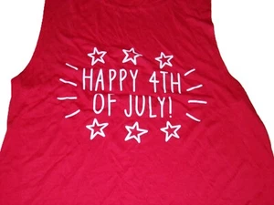 NUEVO SIN ETIQUETAS CAMISETA SIN MANGAS BELLA LONA NIÑAS TALLA L (14) ROJA FLUIDA 4 DE JULIO ROJA - Imagen 1 de 3
