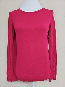 ANN TAYLOR Women's Sweater Long Sleeve Round Neck Red Color Viscose Blend.Size S - Picture 1 of 13