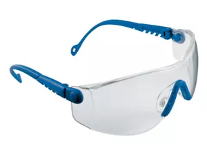 Honeywell OP-TEMA 1004949 Safety Glasses Abrasion Resist Clear Lens Blue Frame - Picture 1 of 3