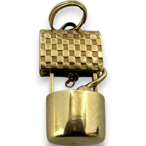 Colgante vintage con dije de buena suerte de oro amarillo sólido de 14kt - Imagen 1 de 6