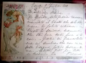 MUCH ART NOUVEAU Early Chrome PC Post Used 1902 Illustrator - Picture 1 of 2