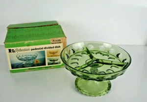 LATA CONTINENTAL AVELLANA AGUACATE VERDE REFLEJOS PLATO DE SABOR DIVIDIDO VINTAGE - Imagen 1 de 4