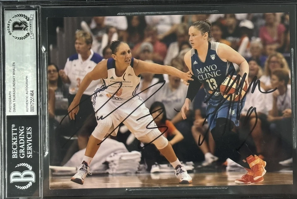 Diana Taurasi & Lindsay Whalen Dual Signed 5x7 Photo BAS Slabbed Autograph - Image 1 of 1
